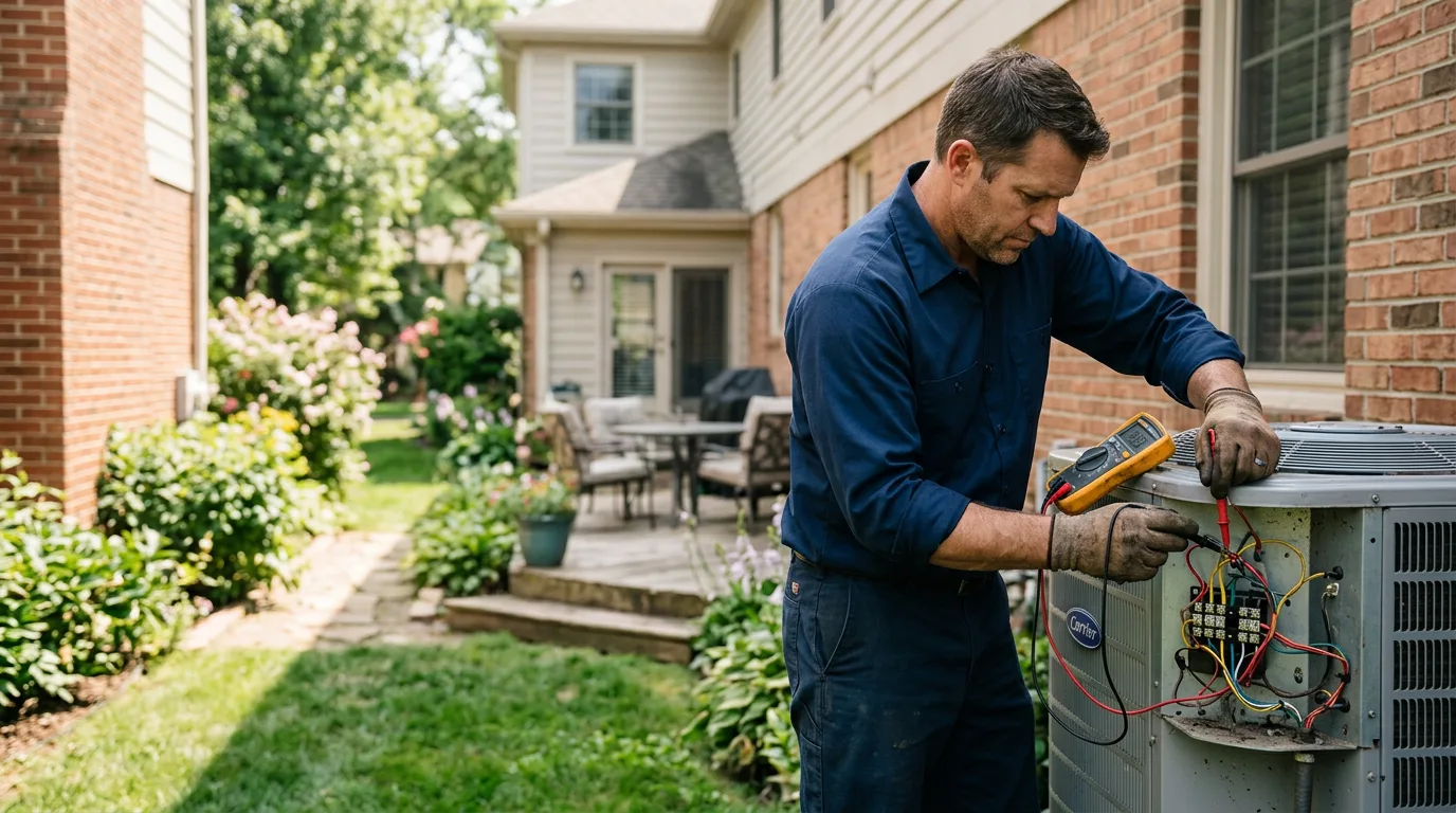 HVAC technician working near Fairfield, IA